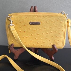 Buxton Faux Leather Wallet With Shoulder Strap